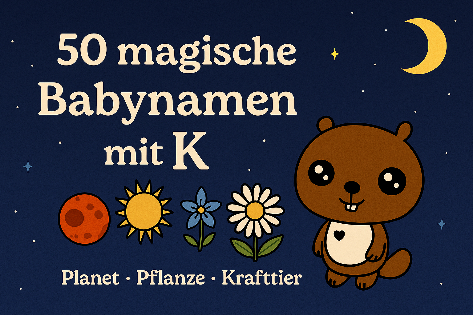 ✨ 50 magische Babynamen mit K – Bedeutung, Planet, Pflanze & Krafttier