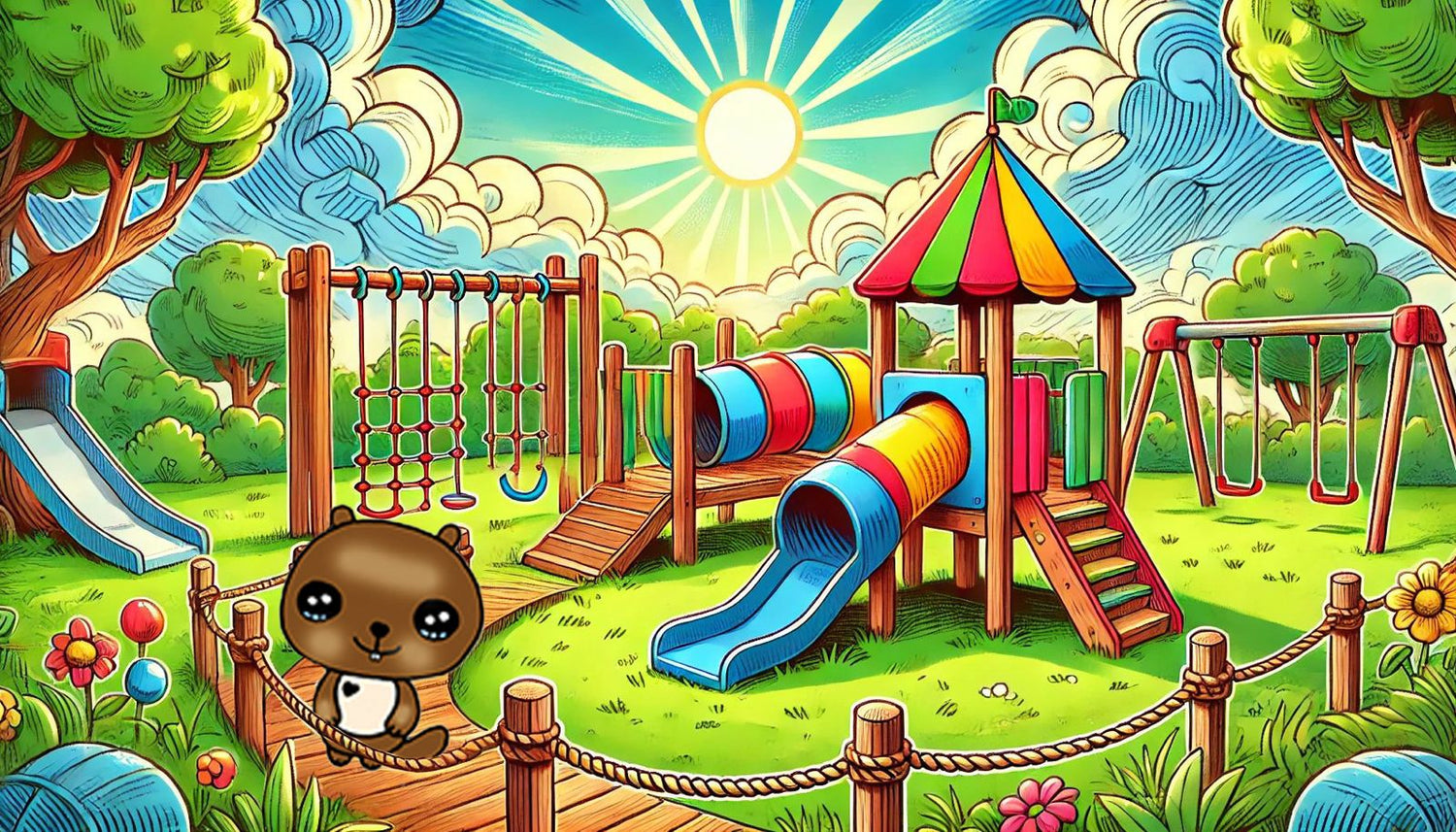 Bebi BergBiber auf dem Spielplatz