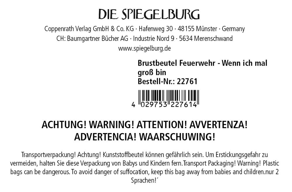 Spiegelburg Brustbeutel Feuerwehr