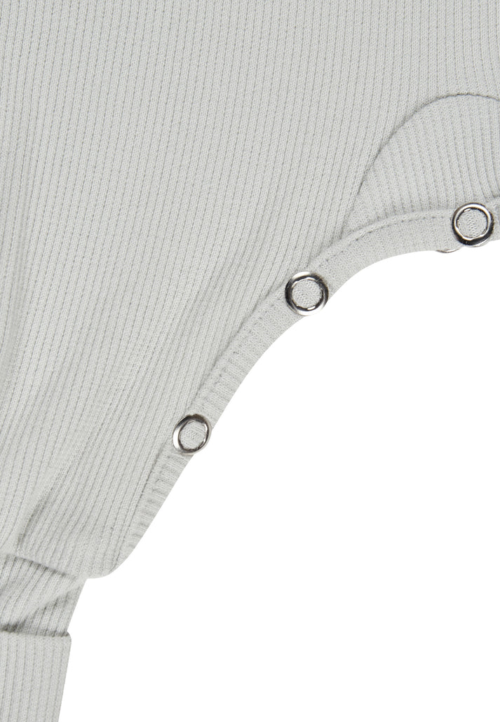 Rippjersey Baby Strampler - Silber