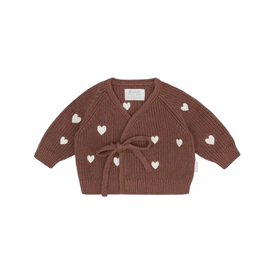 Baby-Strickjacke zum Wickeln „Hearts“ – Bild 1