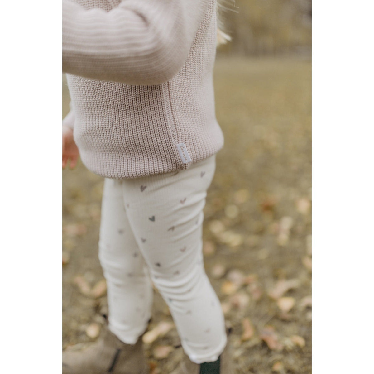 Bio-Baumwoll-Leggings „Hearts“ mit Schleife – Ansicht 2