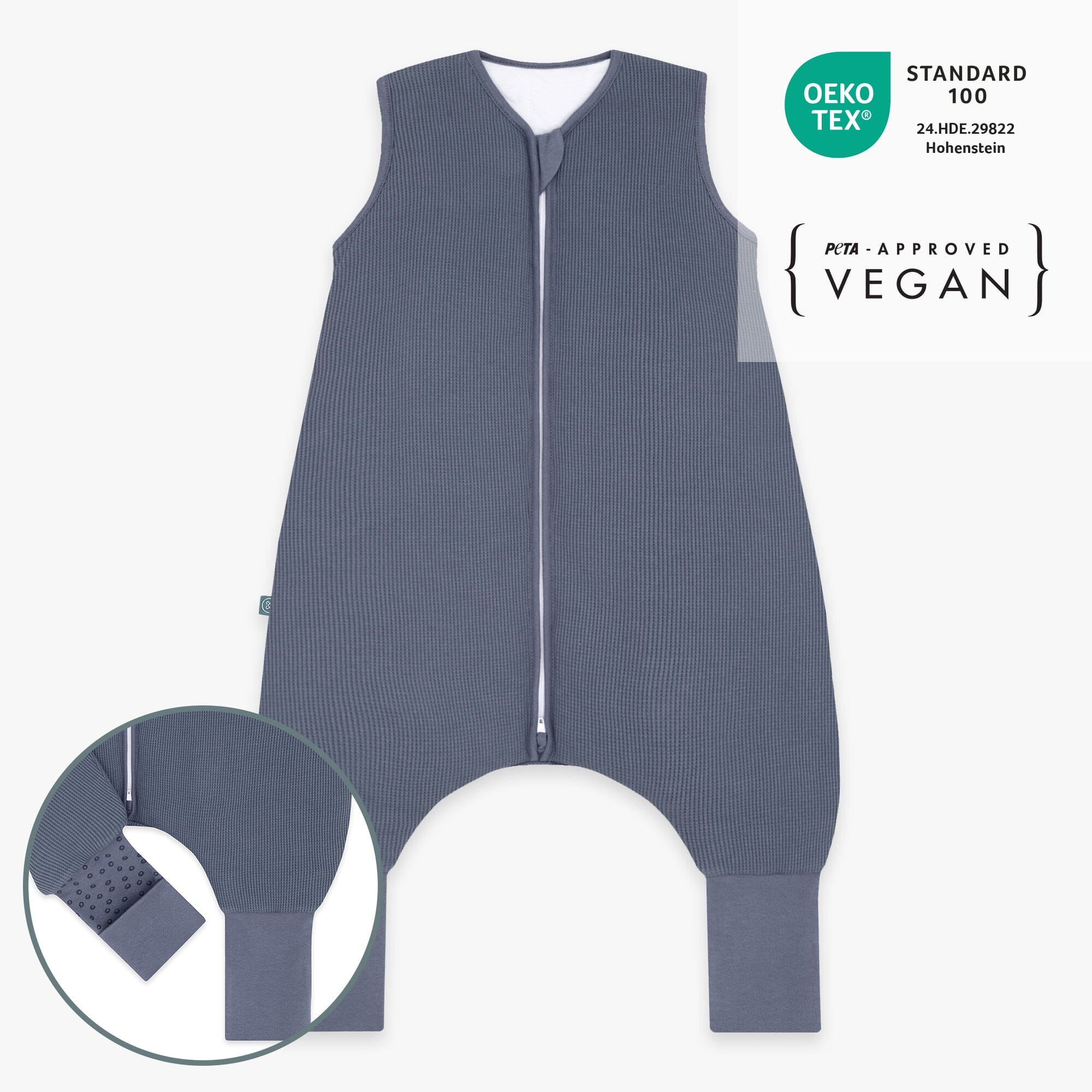 emma & noah Schlafsack mit Umschlag-Fuß 2.5 TOG Essential Blau – Produktansicht