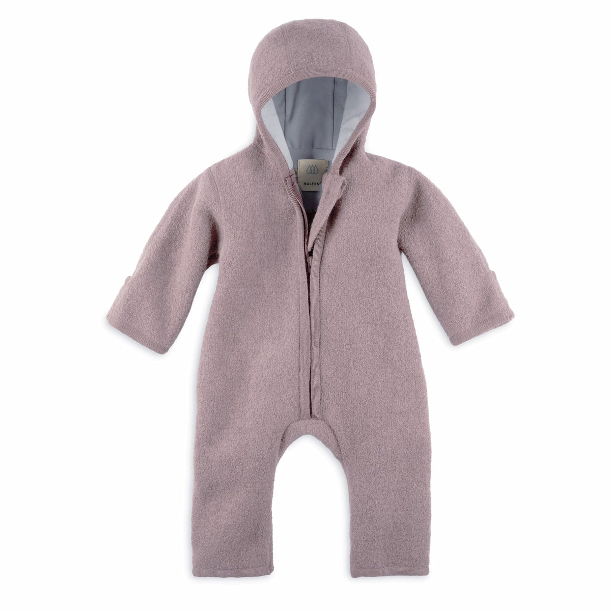 Halfen Walk-Overall aus Wollwalk in Mauve – Vorderansicht