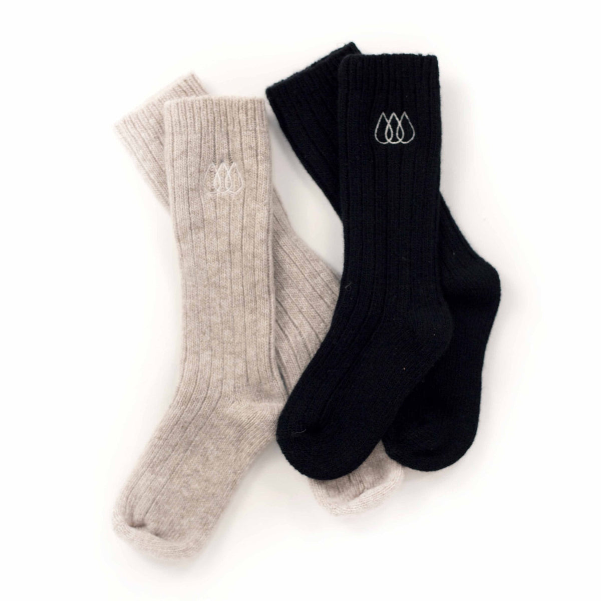 Halfen Wollsocken in Natur und Schwarz