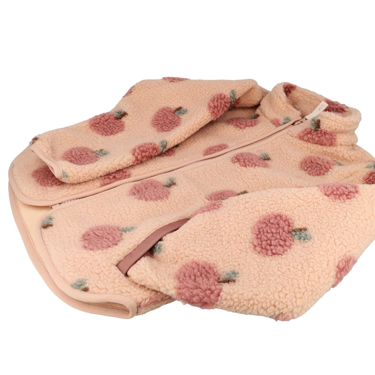maximo Kinder-Sherpajacke mit Apfelmotiv – Softrose
