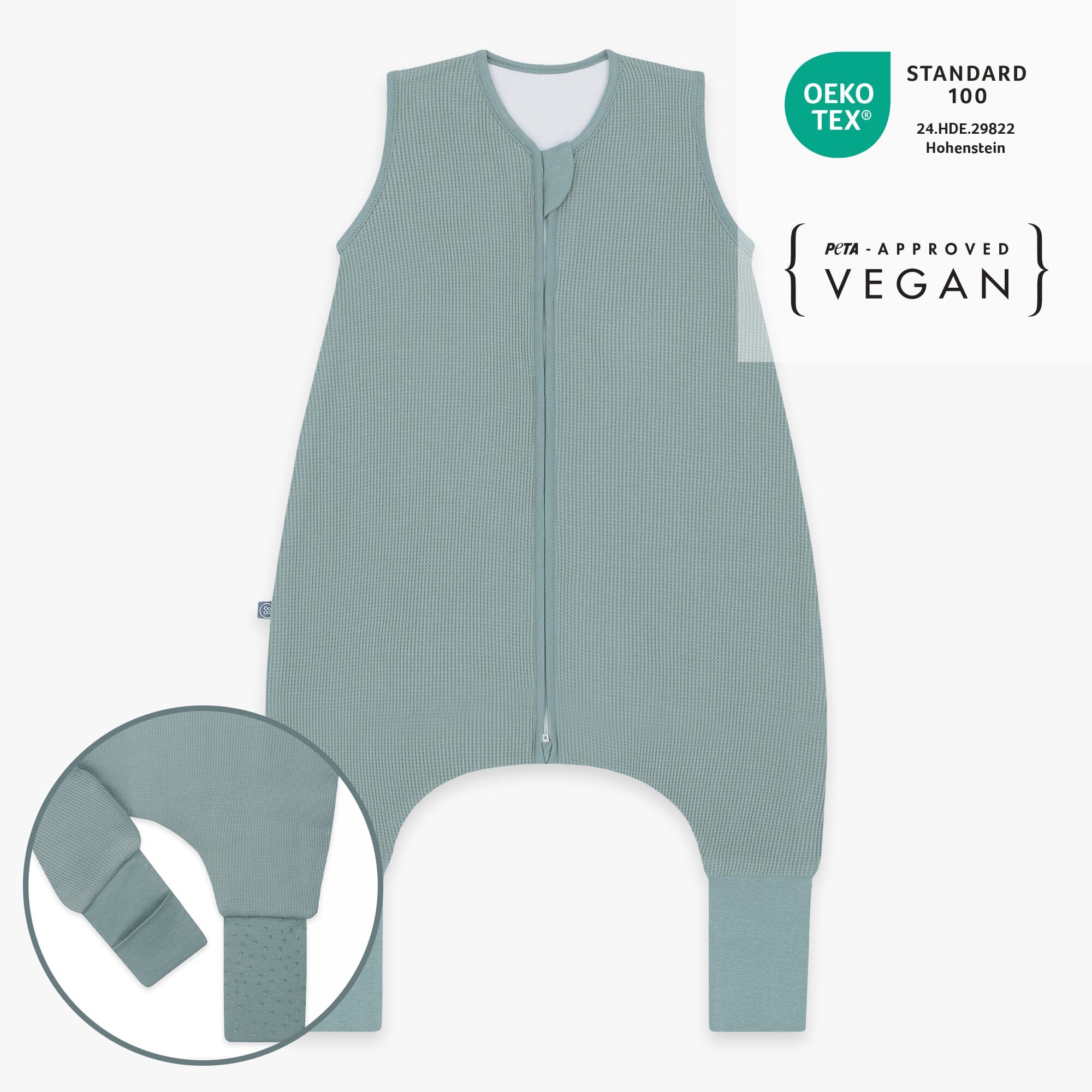 emma & noah Schlafsack mit Umschlag-Fuß 2.5 TOG Essential Mint – Produktansicht