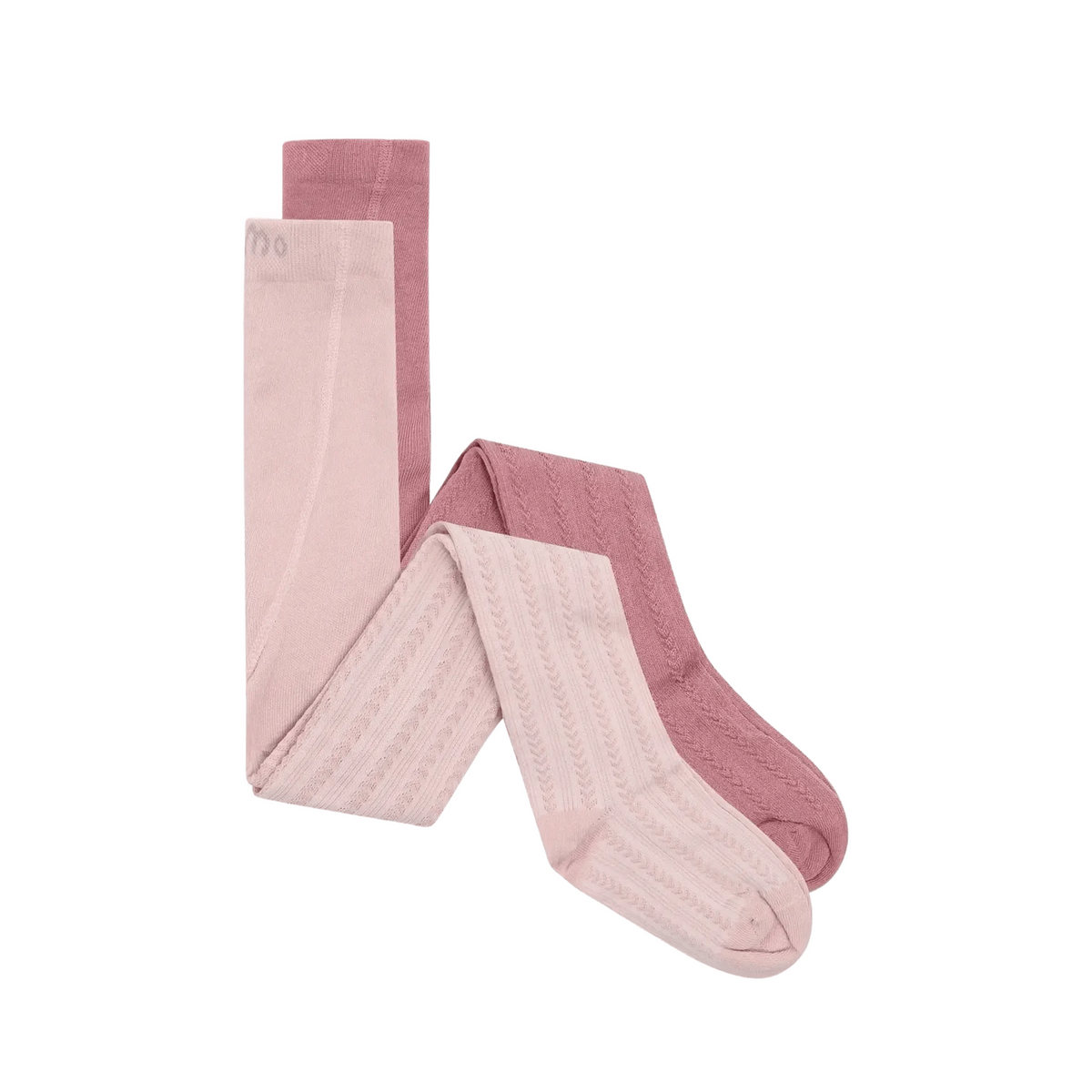 Minymo Kinder-Strumpfhosen mit Muster im 2er-Pack – Cameo Rose – Packshot