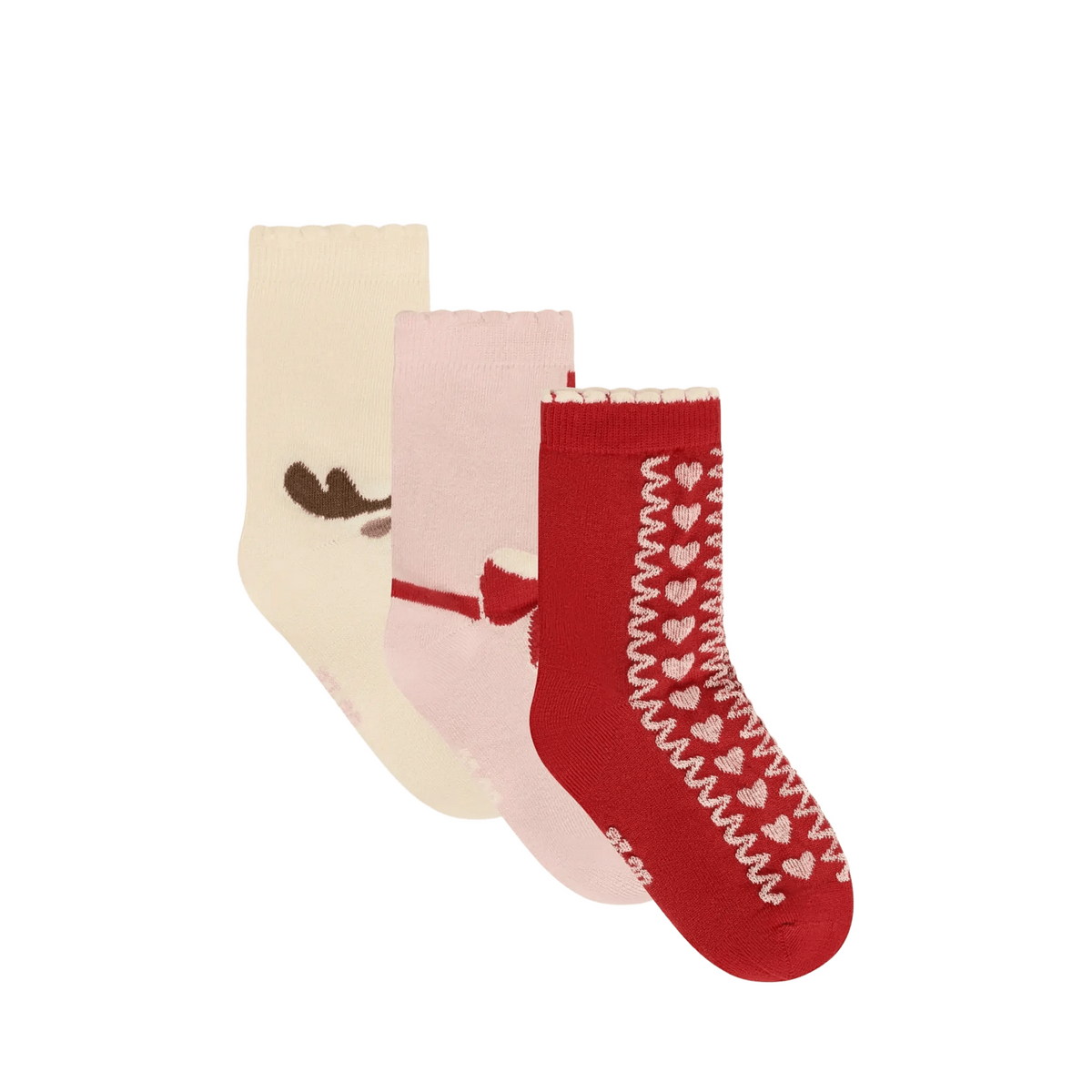 Minymo Kinder-Socken im 3er-Pack – Rose Dust – Packshot