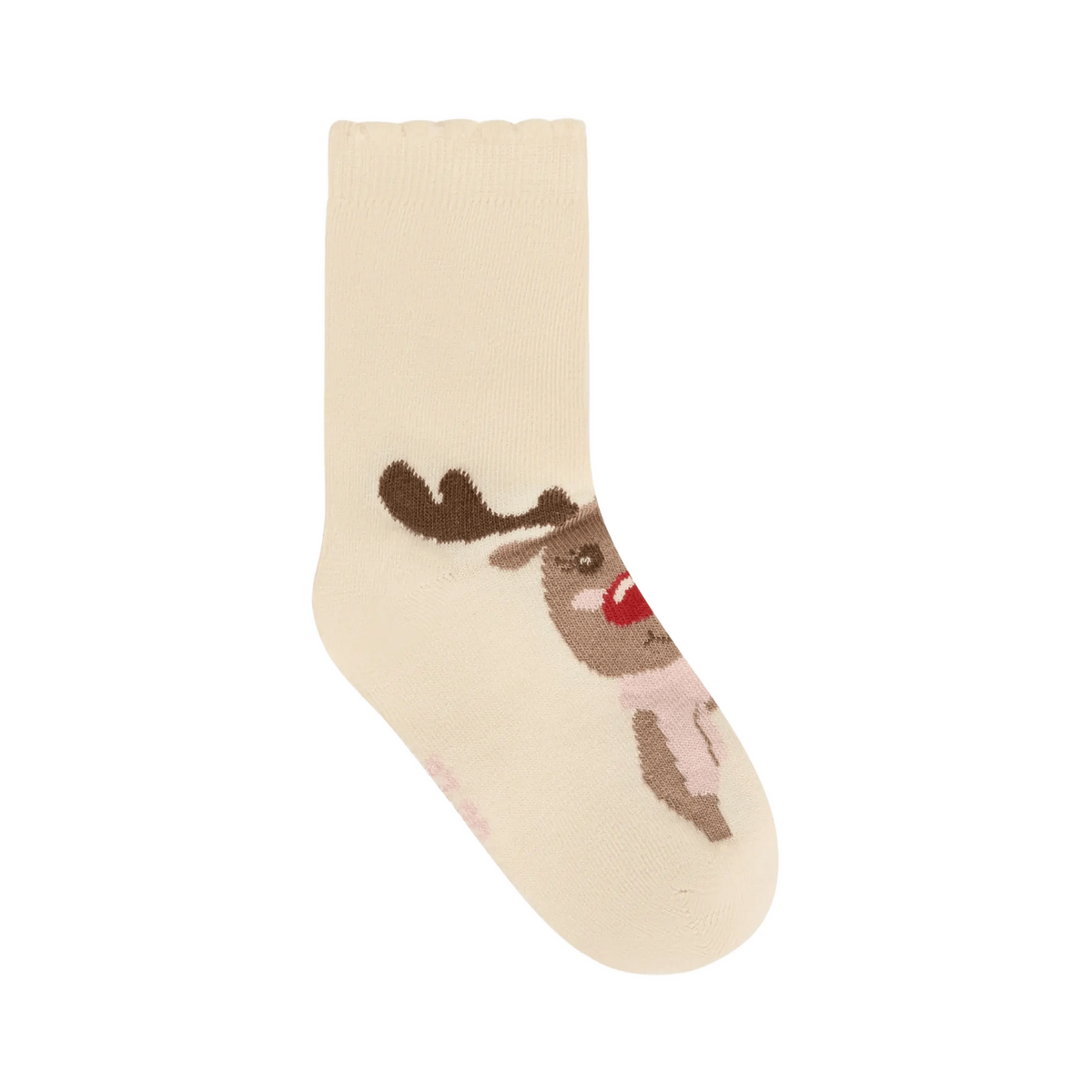 Minymo Socke Rose Dust – Rentiermotiv