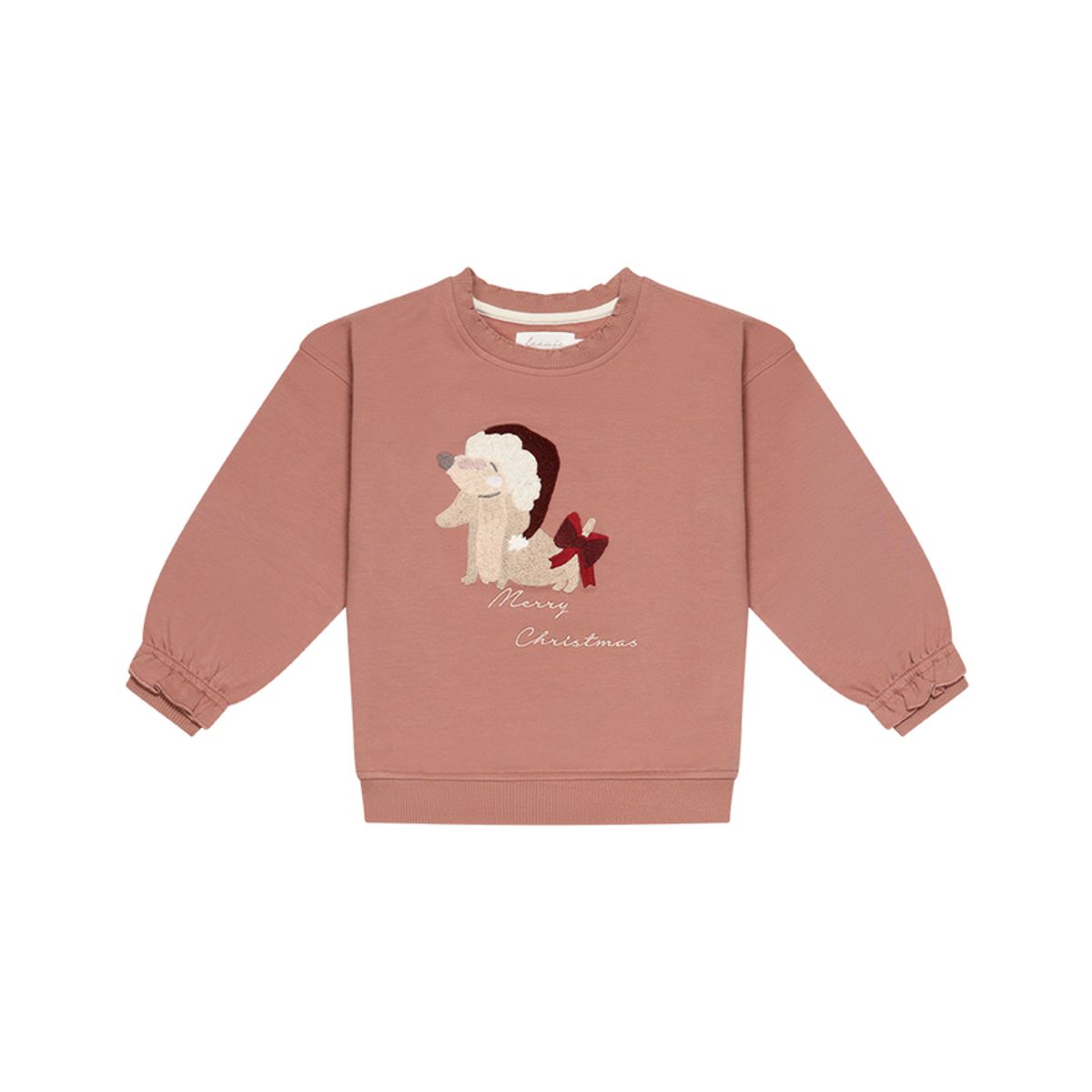 Oversized Sweatshirt Dackel „christmas hat & bow“ – Bild 1