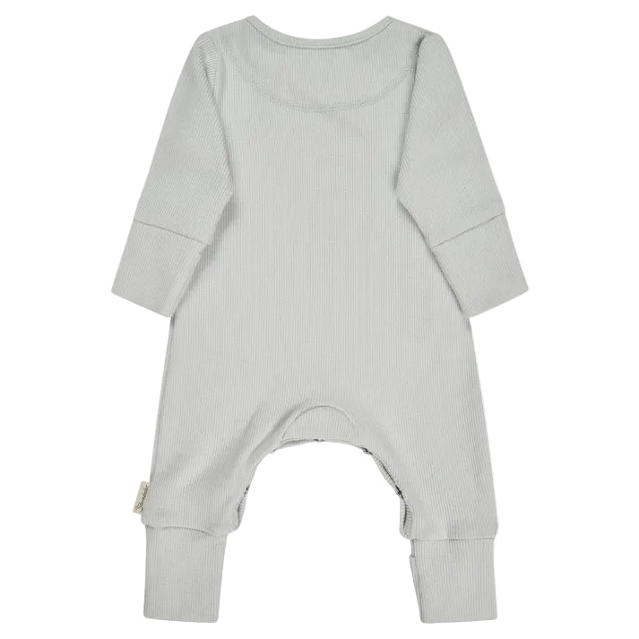 Rippjersey Baby Strampler - Silber - BergBiber GmbH