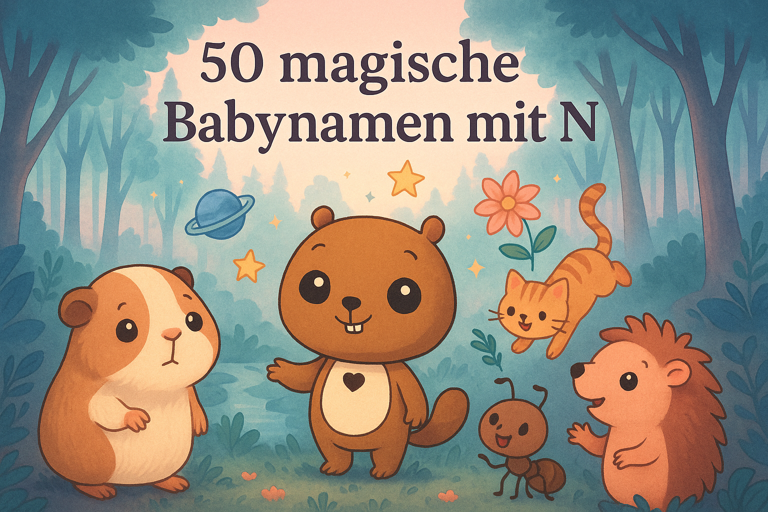 🌟 50 magische Babynamen mit N – Bedeutung, Planet, Pflanze & Krafttier