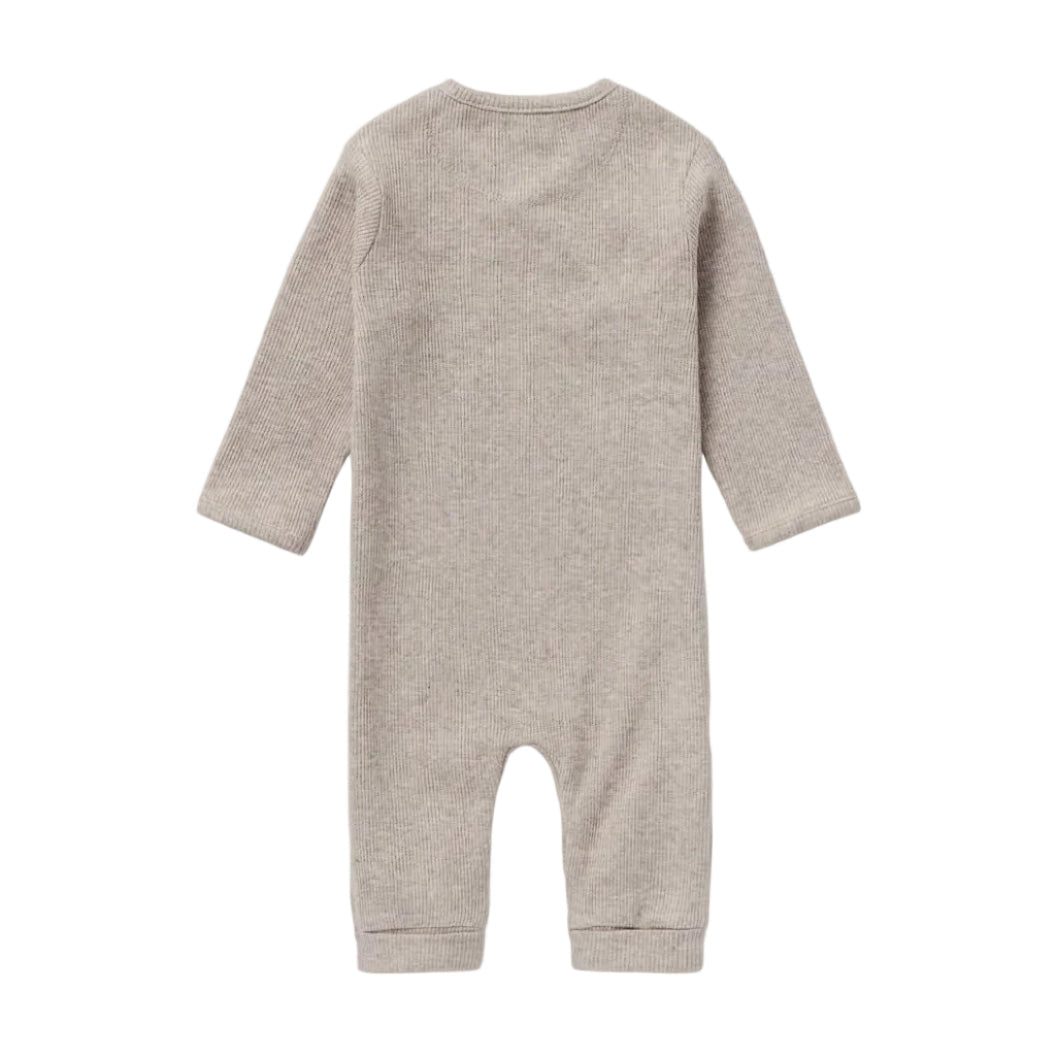 Noppies Strampler Nevis – Taupe Melange – Rückansicht #Farbe_Taupe Melange