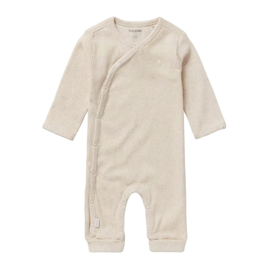 Noppies Strampler Nevis – Oatmeal Melange – Vorderansicht #Farbe_Oatmeal Melange