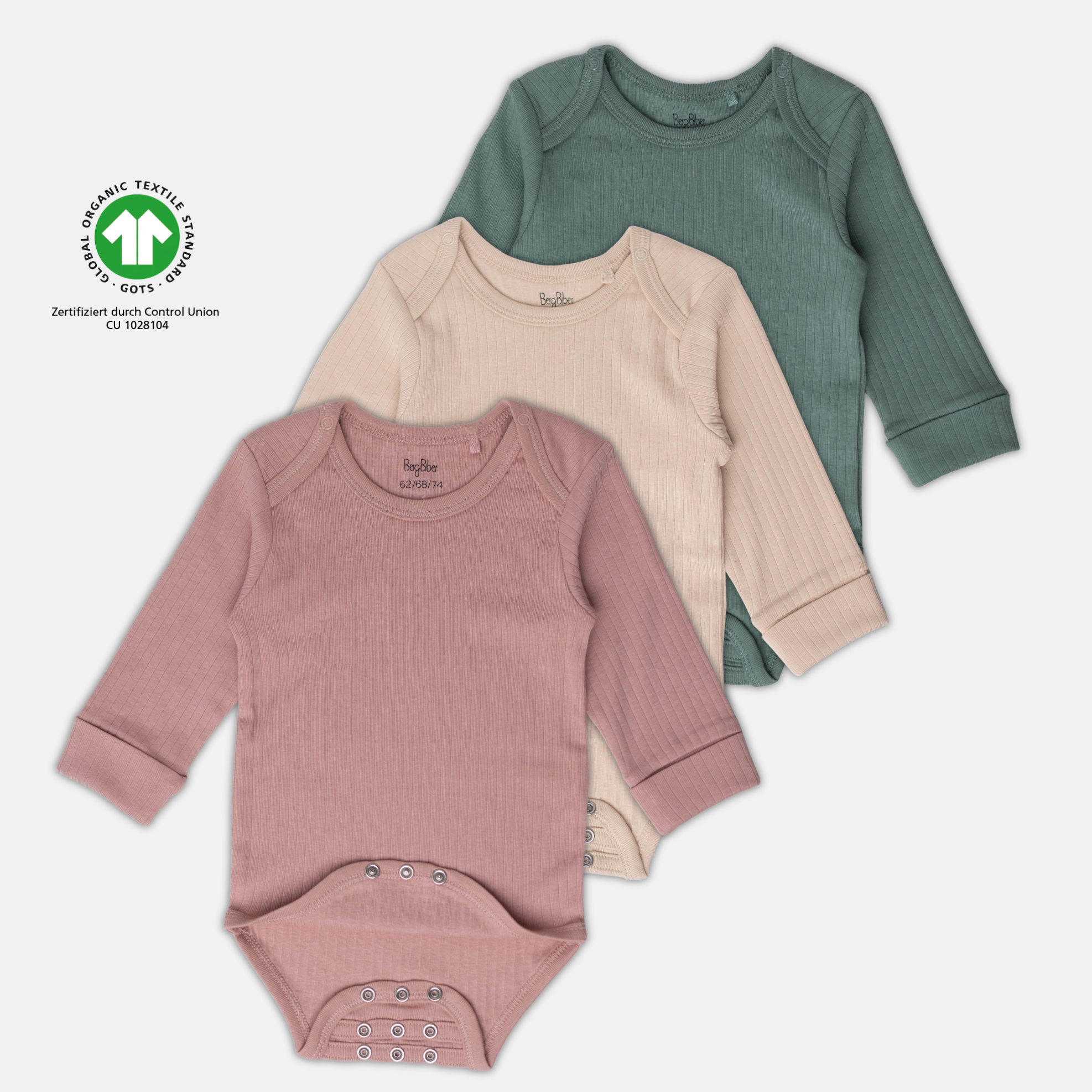 3er Set Langarm Body Mädchen (mitwachsend)