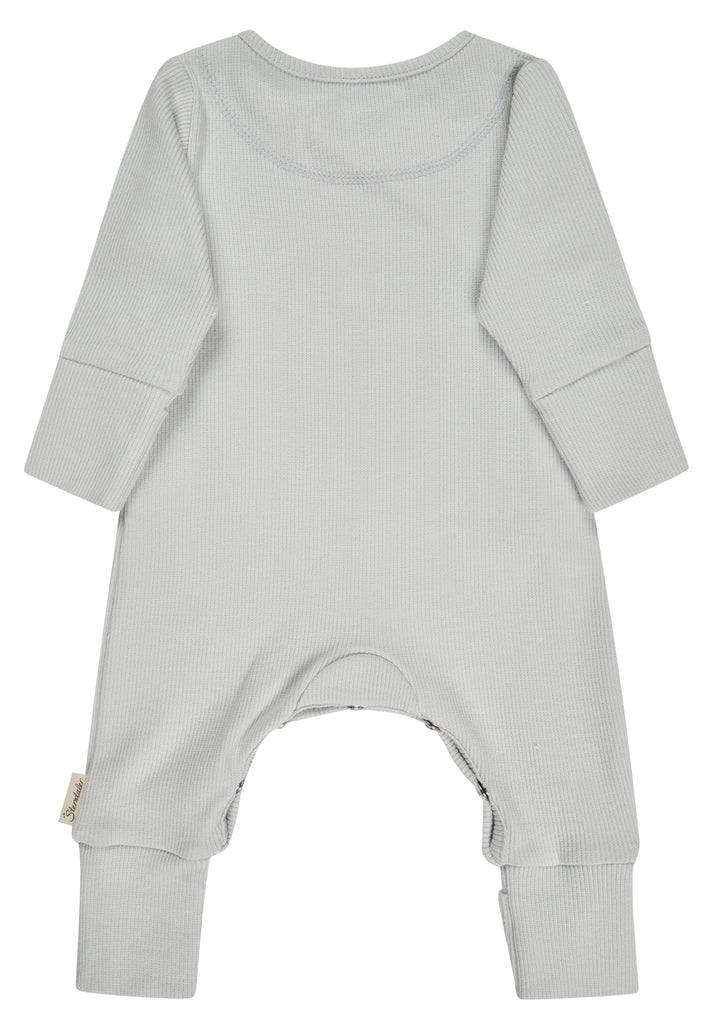 Rippjersey Baby Strampler - Silber
