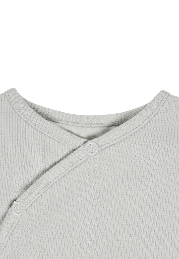 Rippjersey Baby Strampler - Silber