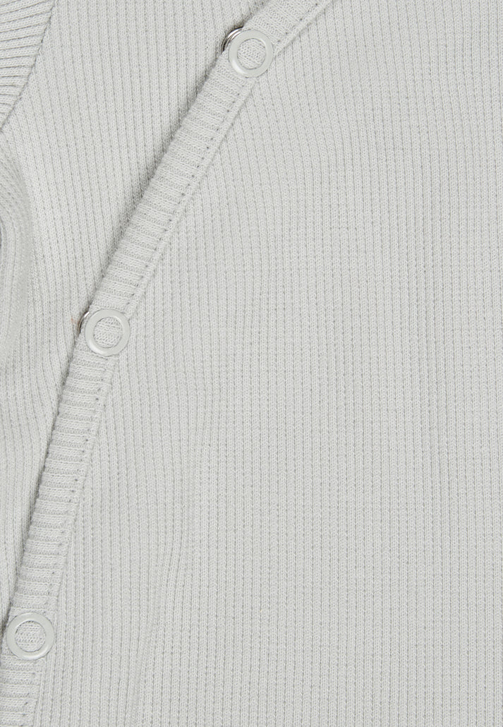 Rippjersey Baby Strampler - Silber