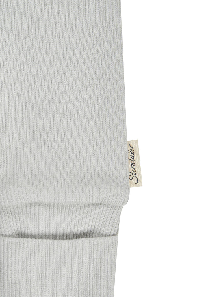 Rippjersey Baby Strampler - Silber