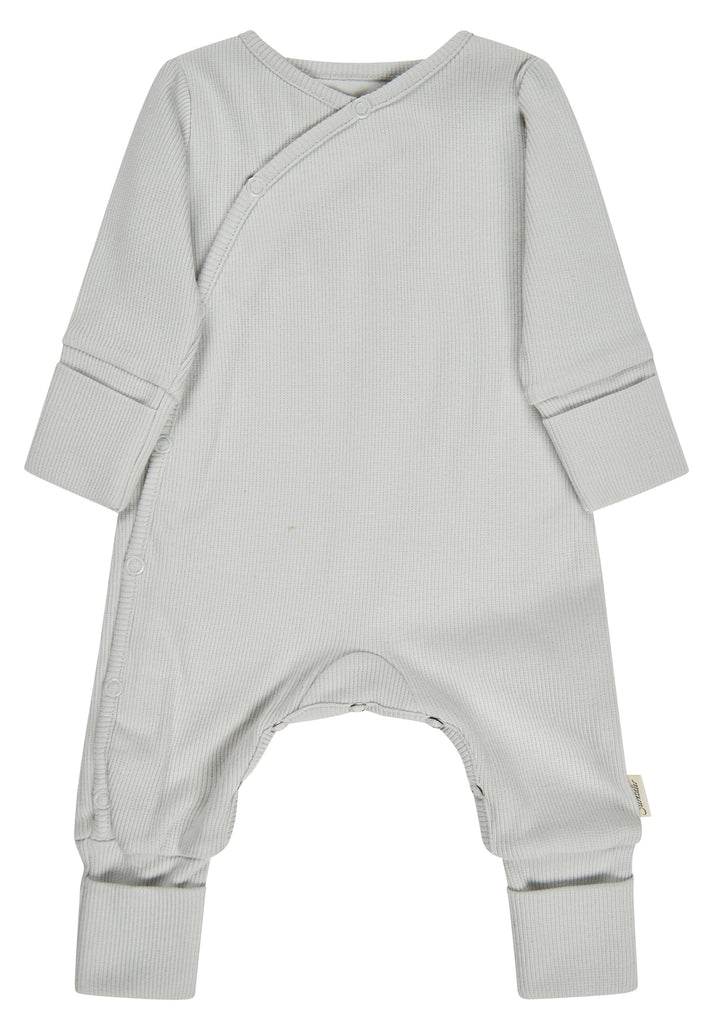 Rippjersey Baby Strampler - Silber