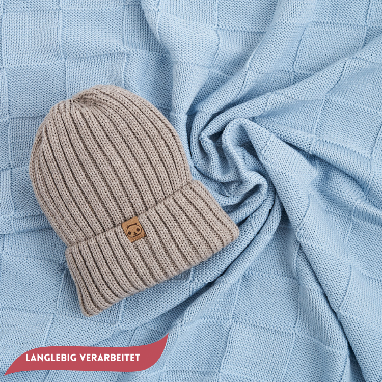 Merino Baby-Set – Decke & Mütze aus 100 % mulesingfreier Merinowolle