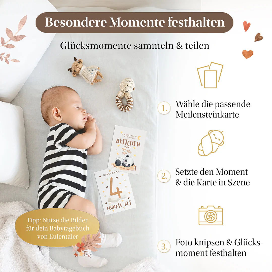 Eulentaler - Meilensteinkarten Baby Boho