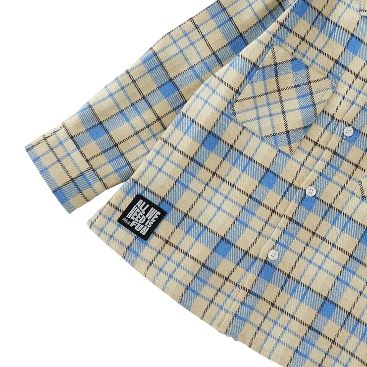 iDO Karohemd mit Kapuze – Beige/Blau
