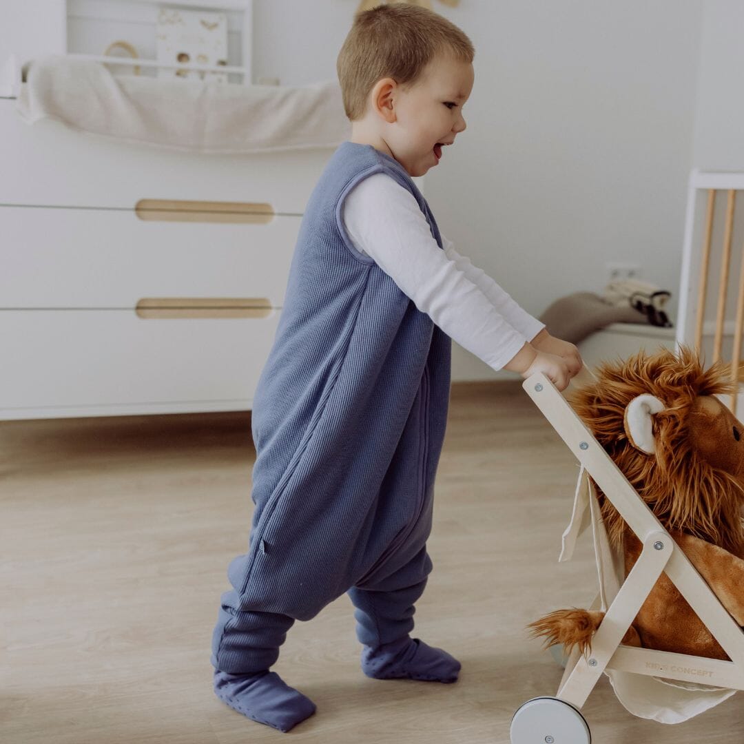 emma & noah Schlafsack mit Umschlag-Fuß 2.5 TOG Essential Blau – Ansicht 2