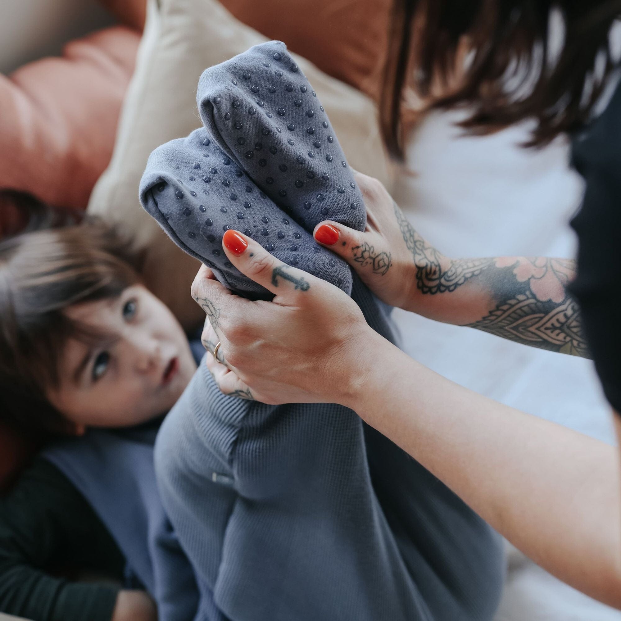 emma & noah Schlafsack mit Umschlag-Fuß 2.5 TOG Essential Blau – Ansicht 3