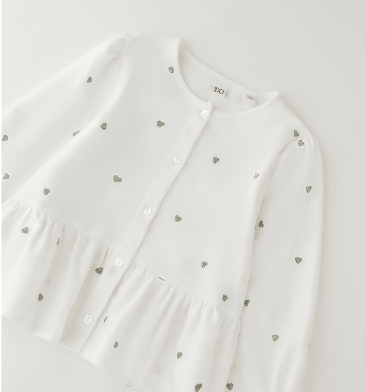 iDO Bluse in Weiß mit Herz-Details - BergBiber GmbH