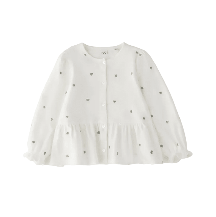 iDO Bluse in Weiß mit Herz-Details - BergBiber GmbH