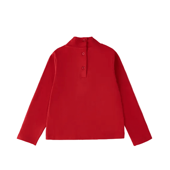 Langarmshirt mit Stehkragen und Schleifen
