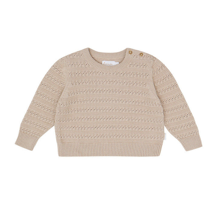 Chunky-Strickpullover „Dusty Rose“ – Freisteller auf weißem Hintergrund