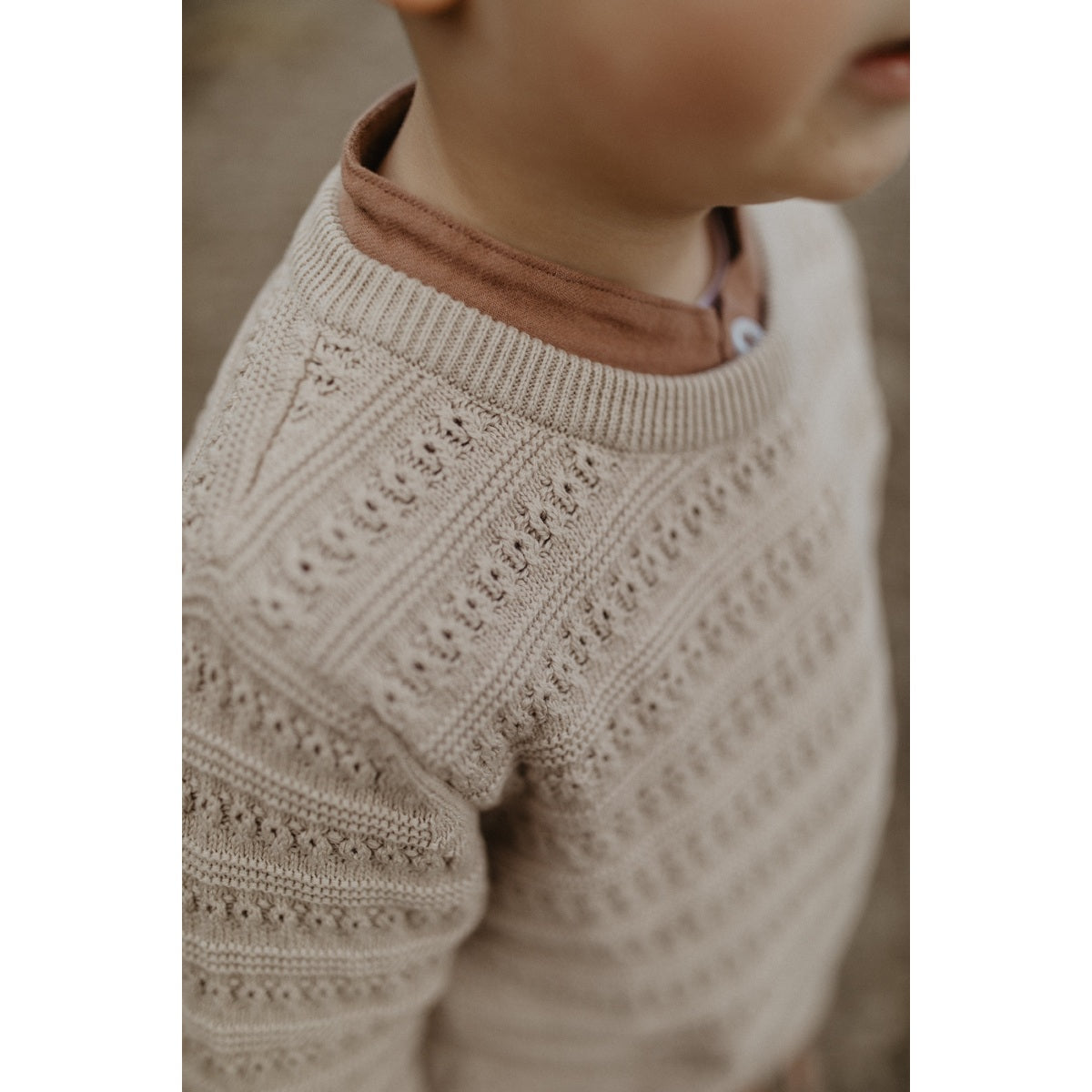 Chunky-Strickpullover „Dusty Rose“ – Strickstruktur im Detail