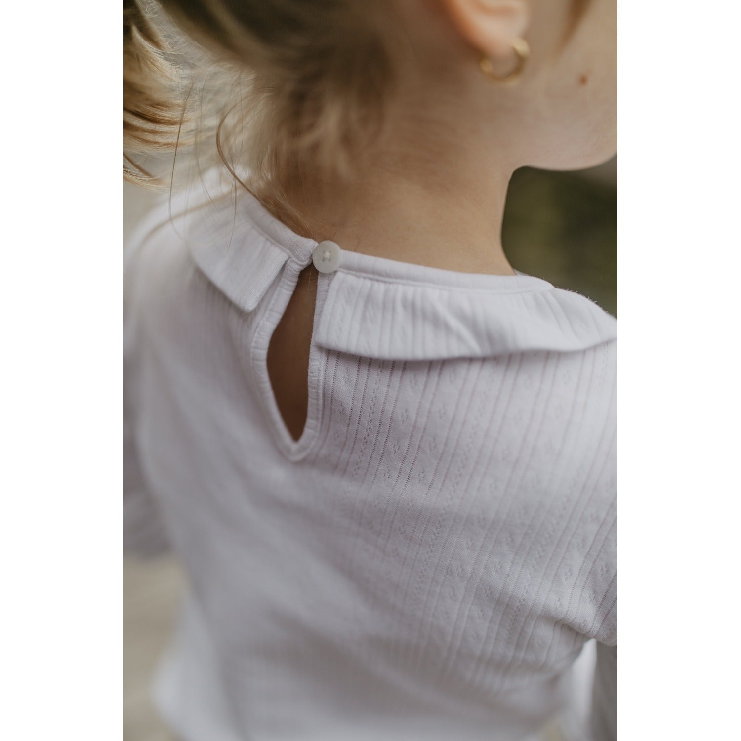 Pointelle-Longsleeve mit Rüschendetail – Ansicht 4