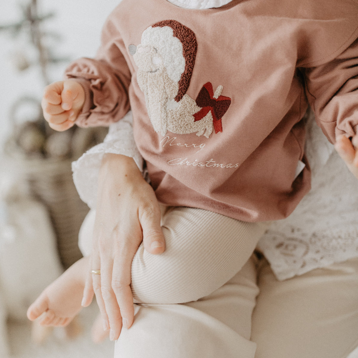 Oversized Sweatshirt Dackel „christmas hat & bow“ – Bild 2
