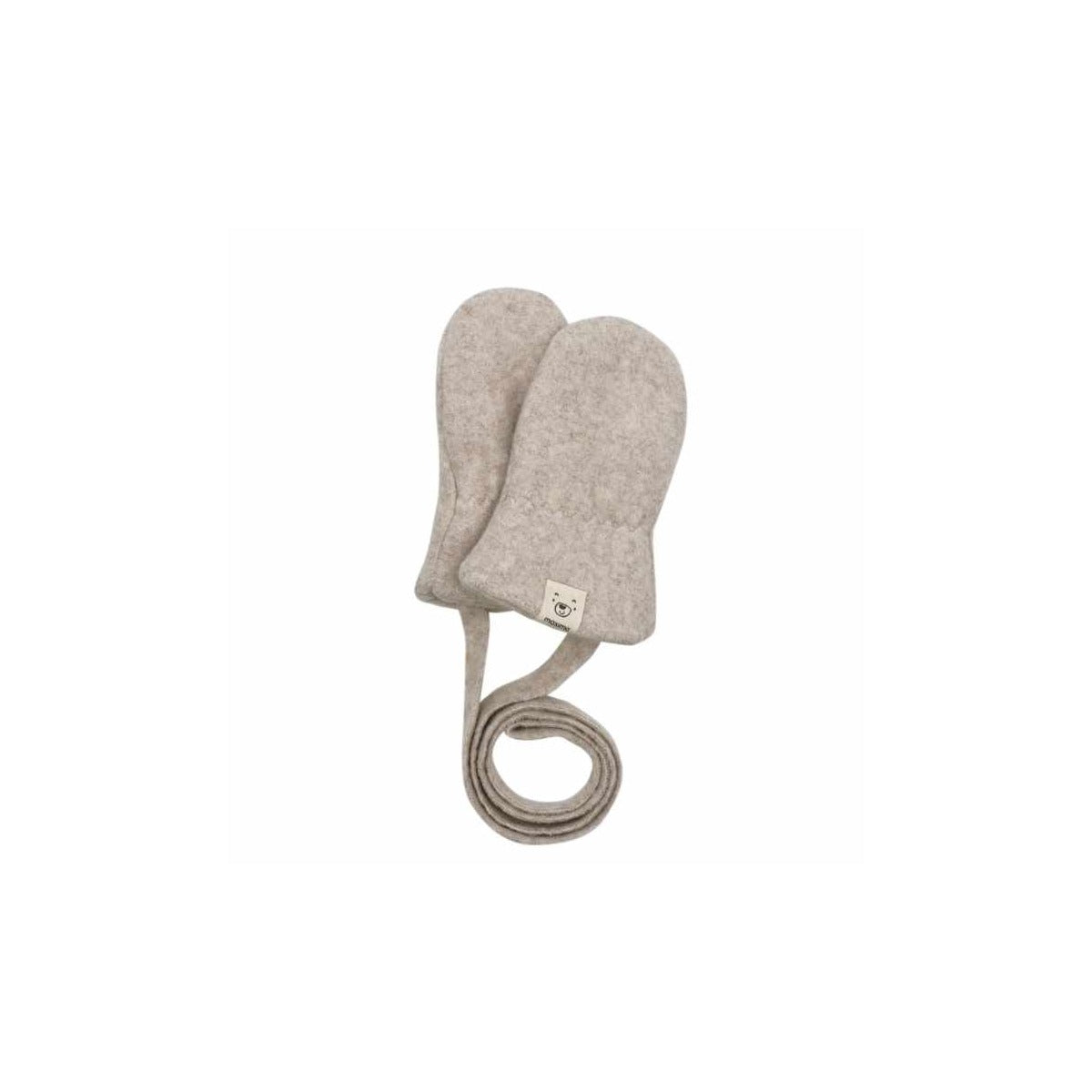 GOTS Baby-Fleecehandschuhe Mineral-Hellbraunmeliert – Produktansicht