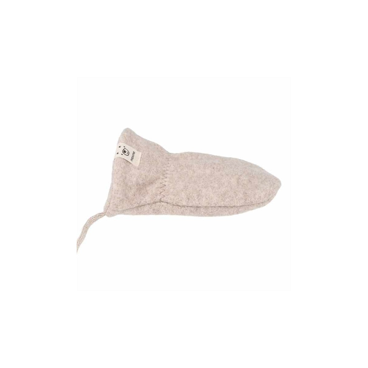 GOTS Baby-Fleecehandschuhe Mineral-Hellbraunmeliert – Seitenansicht