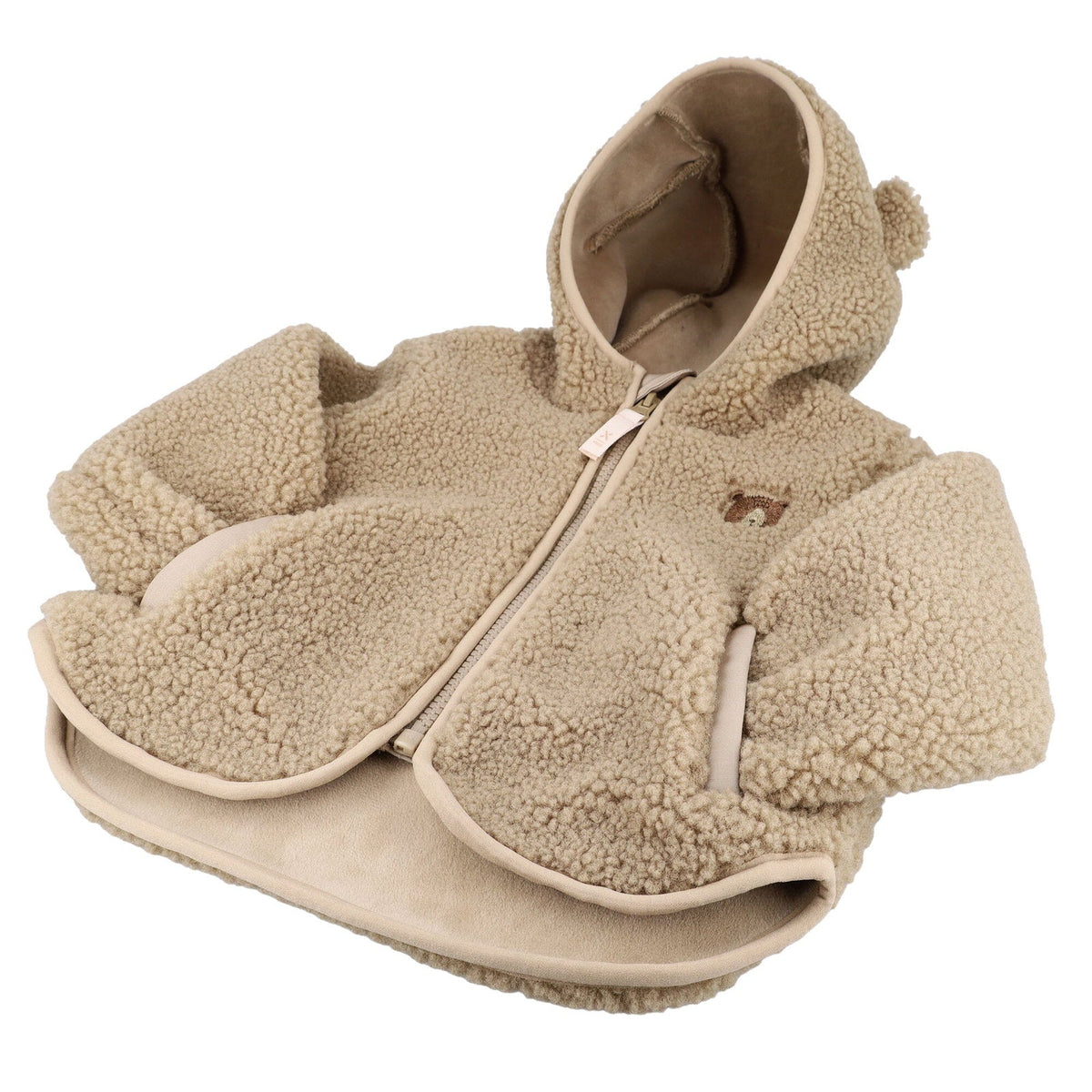 maximo Baby-Sherpajacke mit Bärenohren – Flanell