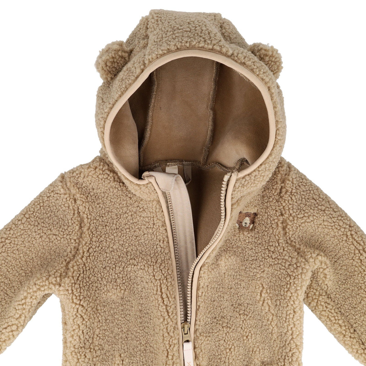 maximo Baby-Sherpaoverall mit Bärenohren – Flanell