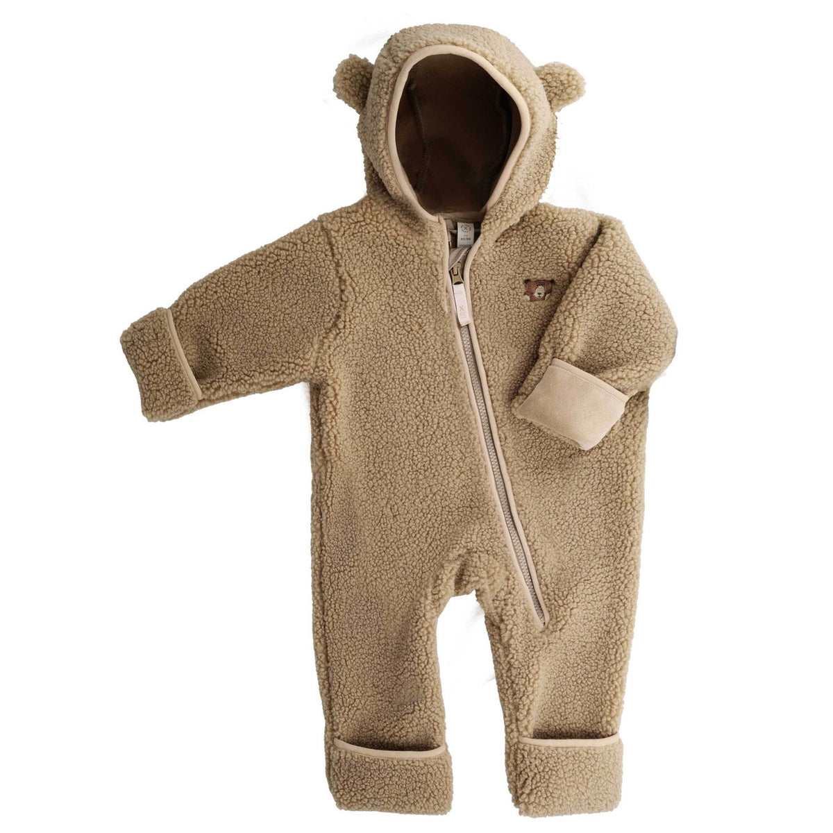 maximo Baby-Sherpaoverall mit Bärenohren – Flanell – Vorderansicht