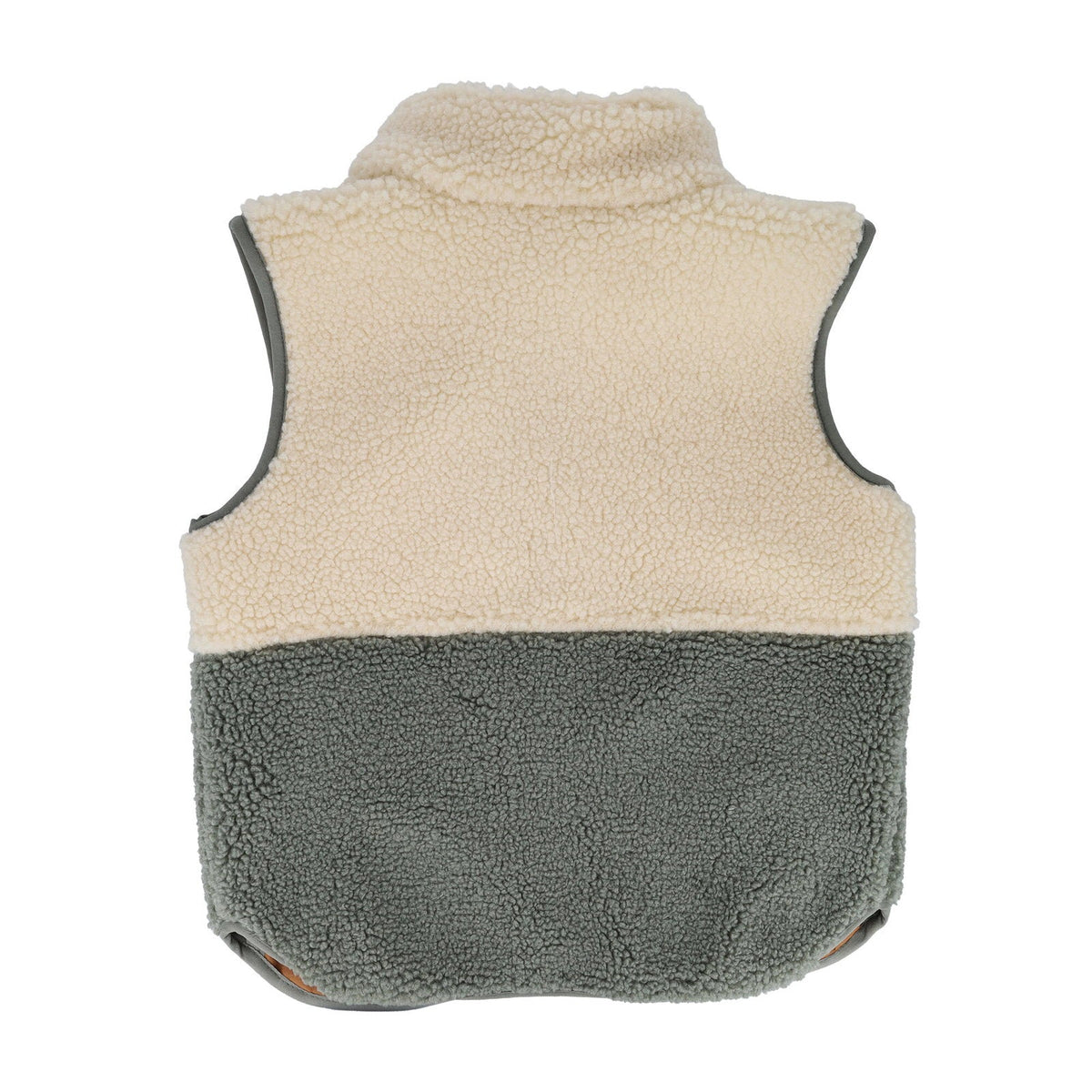 maximo Kinder-Sherpaweste Colorblock – Khaki Grey