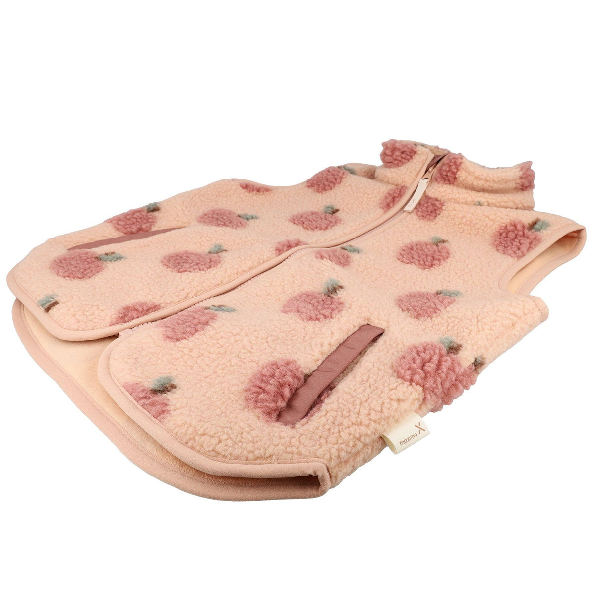 maximo Kinder-Sherpaweste mit Apfelmotiv – Softrose