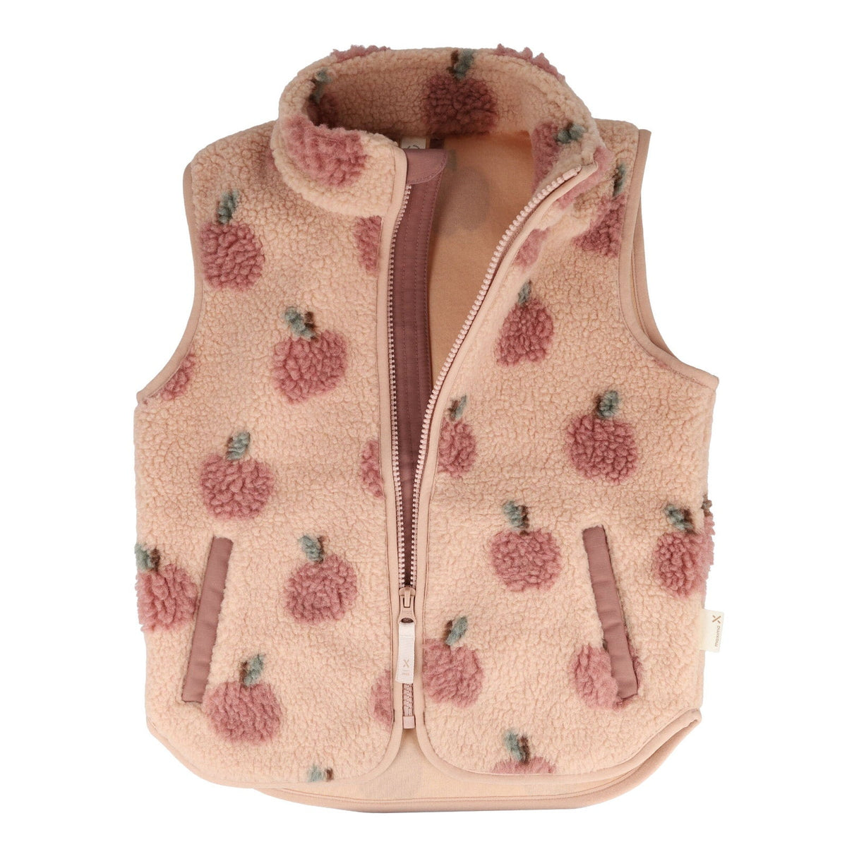 maximo Kinder-Sherpaweste mit Apfelmotiv – Softrose