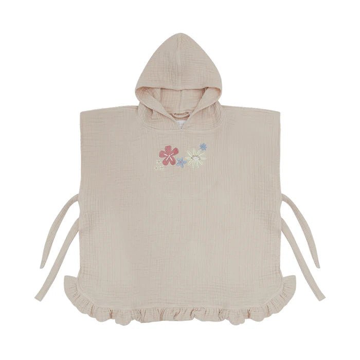 Muslin Poncho Sunshine and Wildflowers with Frills - BergBiber GmbH