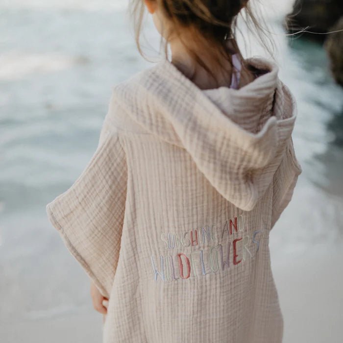 Muslin Poncho Sunshine and Wildflowers with Frills - BergBiber GmbH