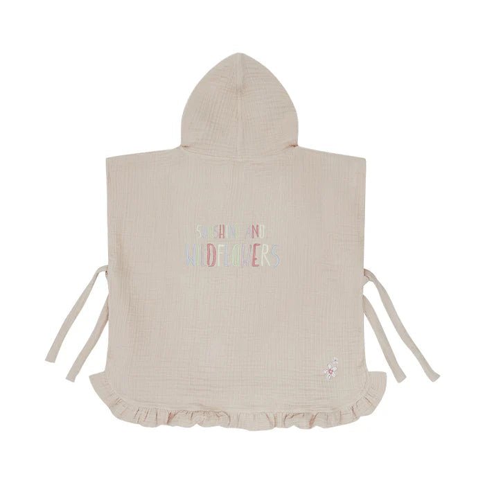 Muslin Poncho Sunshine and Wildflowers with Frills - BergBiber GmbH