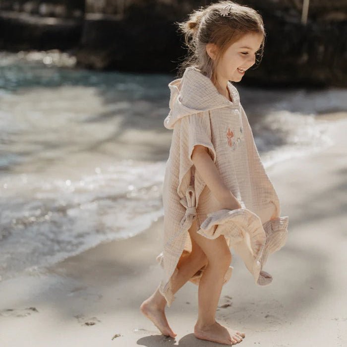 Muslin Poncho Sunshine and Wildflowers with Frills - BergBiber GmbH