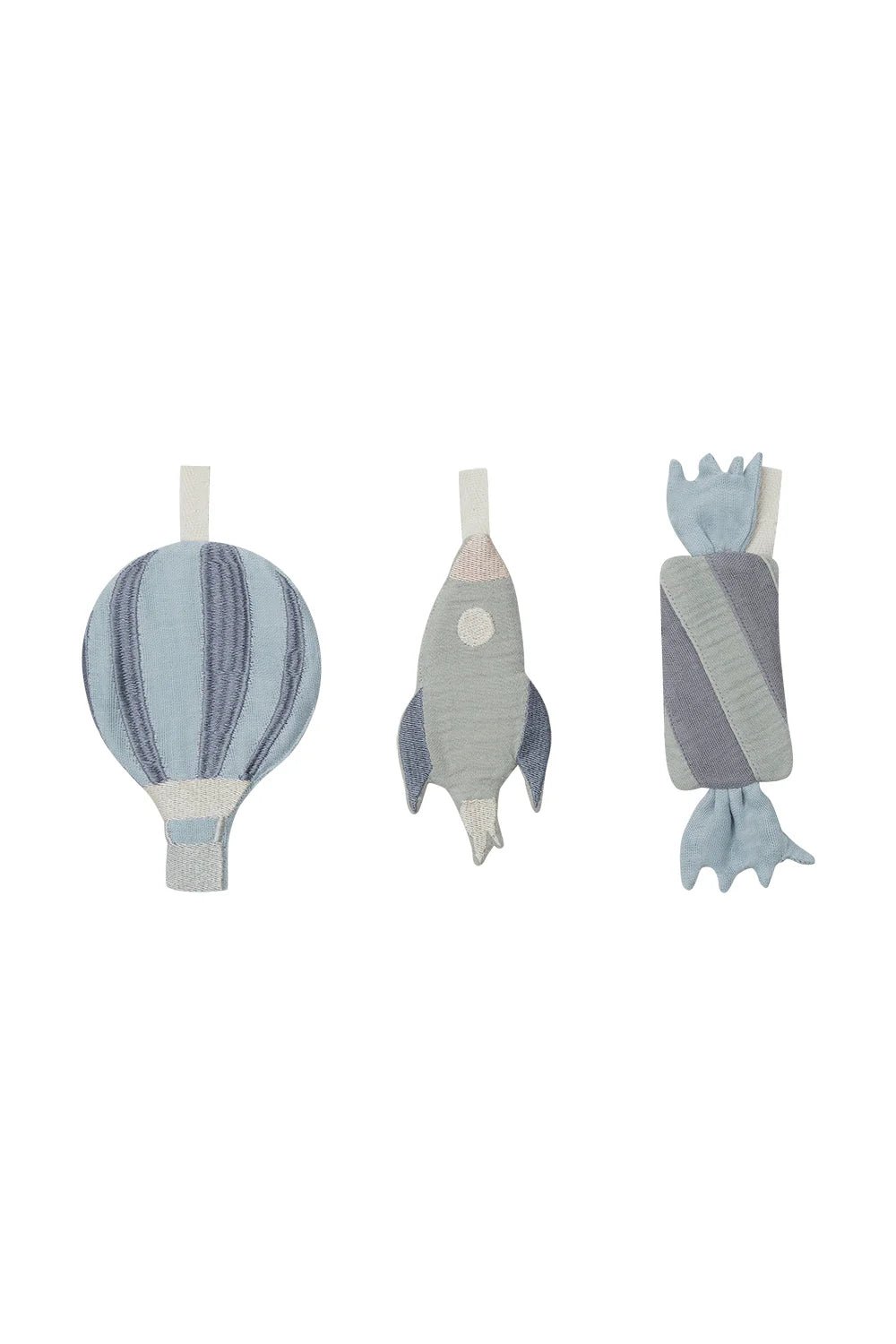 Musselin Girlanden Anhänger (3er-Set) blau - BergBiber GmbH